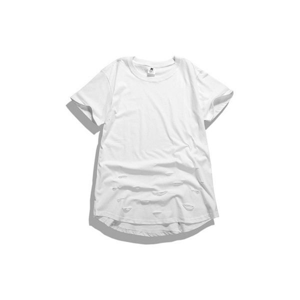 

e-baihui wholesale-men t shirt clothing oversized tee shirts swag sport broken hole kpop rock hba t-shirt camisetas hom hei185, White;black