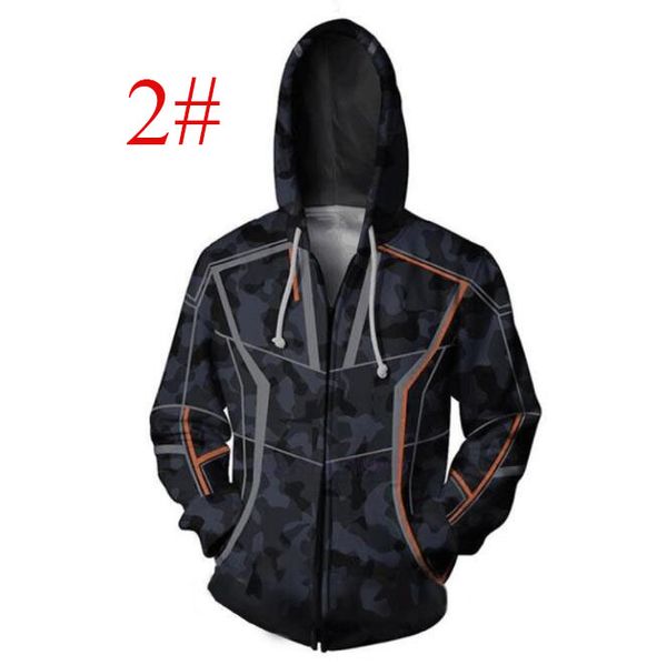 

2019 new fashion sweatshirt men's designer hoodie 3d digital printing steel spiderman hoodie hooded zipper cardigan, Black