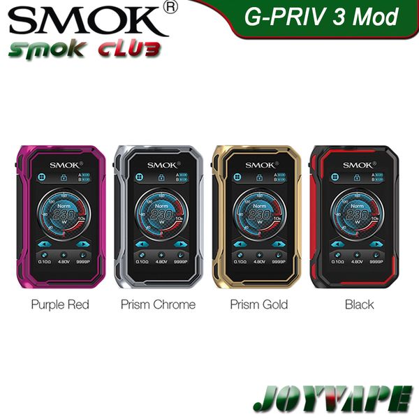 

SMOK G-PRIV 3 230W сенсорный экран TC Box MOD с Type-C Быстрая зарядка порта Работает на двойной 18650 батареи 100% оригинал