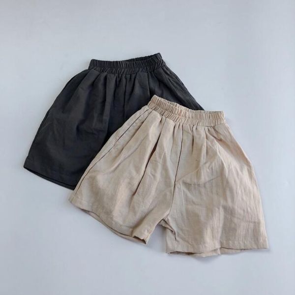 

2020 new arrival girls boys shorts cotton linen summer kids shorts 1-7 years qa780, Black