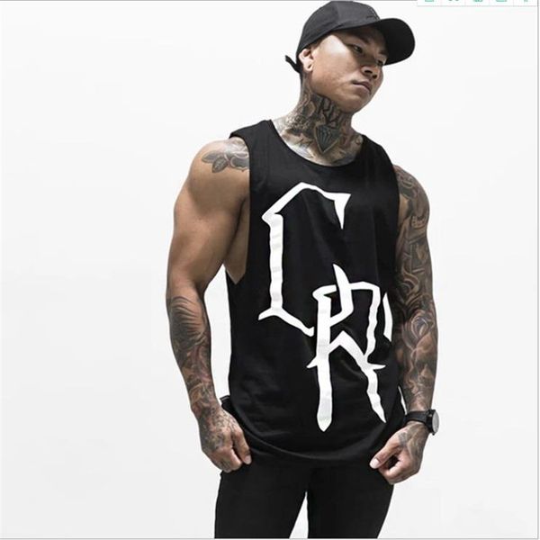 

2020 summer new sport vest men fitness sleeveless running training loose breathable i-vest, White;black
