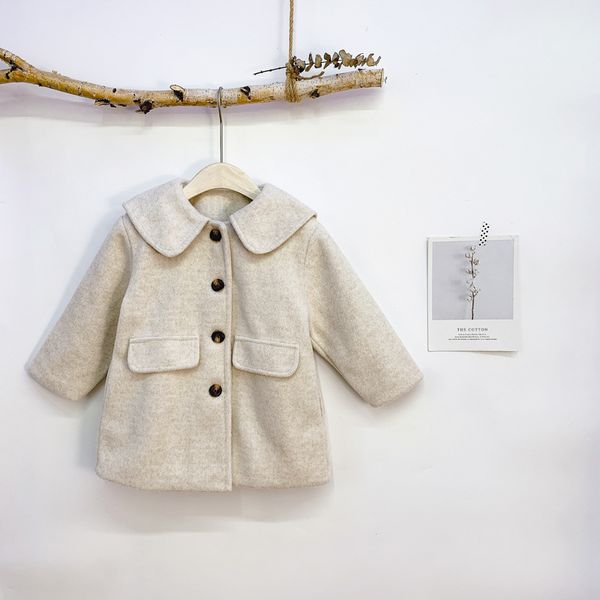 

winter baby girls coat kids thicken fleece outerwear infant beige color baby coats jackets 1-5 years, White