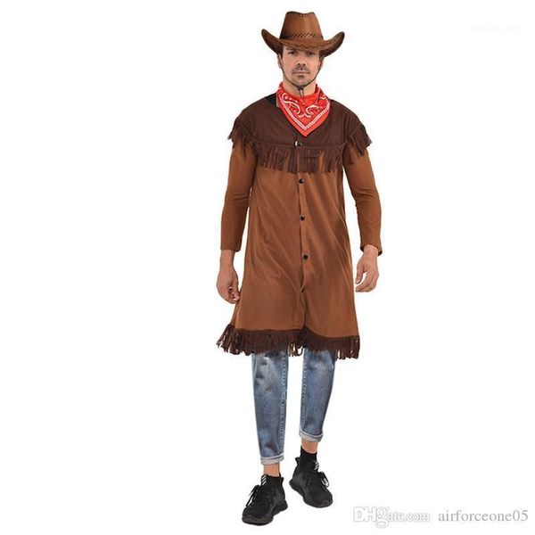 

halloween and fanny dress party cosplay clothes with scarf designer jacket indians cowboy mens theme costume, Black;red
