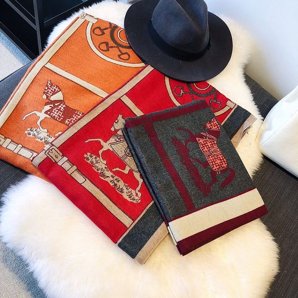 

2020 brand new quality color design cashmere blended autumn and winter designer woman's and man's shawl luxury wool scarves, Blue;gray