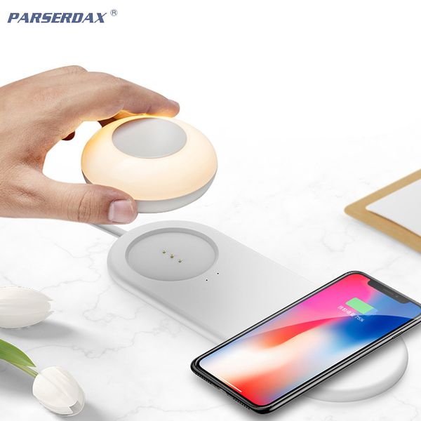 

night light led wireless charger for iphone for samsung charge mobile phone tactile control