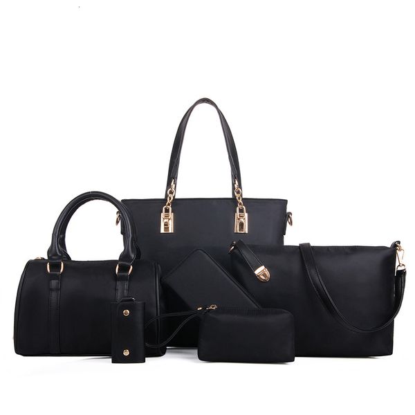 

women handbag shoulder bags fashion nylon 6 pieces sets composite bags large capacity tote bag for women clutch