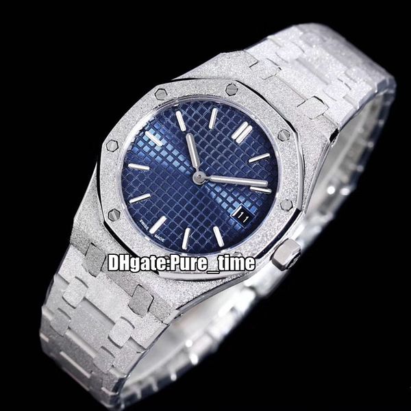 

33mm royal 15454or blue dial swiss quartz womens watch frosted gold 18k white golds caes steel bracelet lday fashion watches pure_time, Slivery;brown