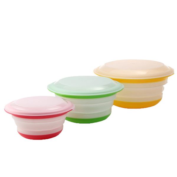 

3pcs matte portable folding collapsible bowl set camping tent outdoor travel cookware food containers dishwasher safe