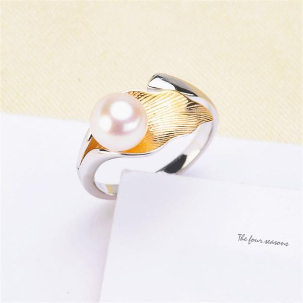 

pearl ring settings, fashionable ring findings, adjustable size 925 silver jewelry diy making no pearl ing, Blue;slivery