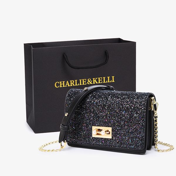 

chain package woman starry sky paillette western style single shoulder satchel small square package handbags luxury bag temperament goddess