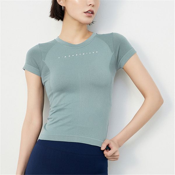 

women's gym quick-drying shirt outdoor running shirt t-shirt fitness breathable running clothes tight yoga female t-shirt, White;red