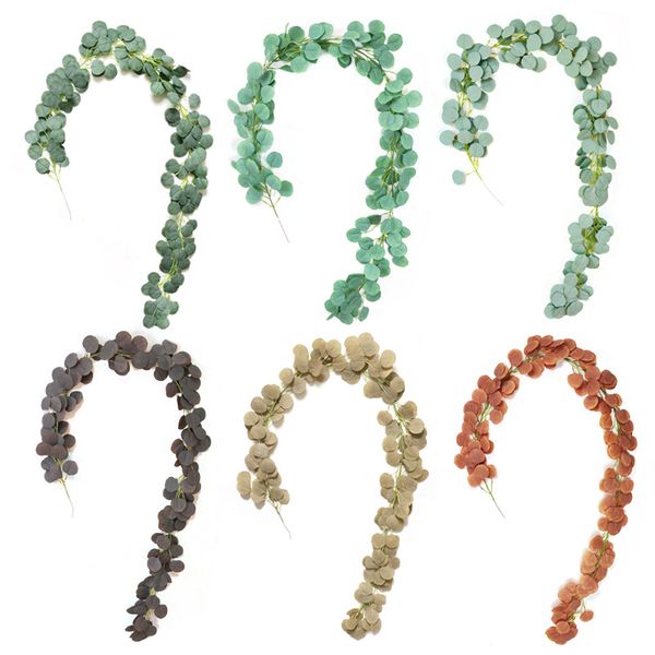 

6colors 2m wedding decoration artificial plants green eucalyptus vines rattan artificial fake plants ivy wreath wall decor vertical garden