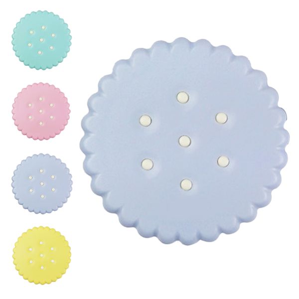 

cute biscuit shaped contact lens case simulating cookie cake lenses box, Silver