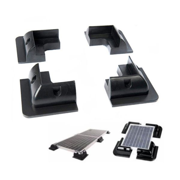 

4pcs/set black solar panel brackets abs solar panel mounting sets for most framed panels on the rv house and boat yacht