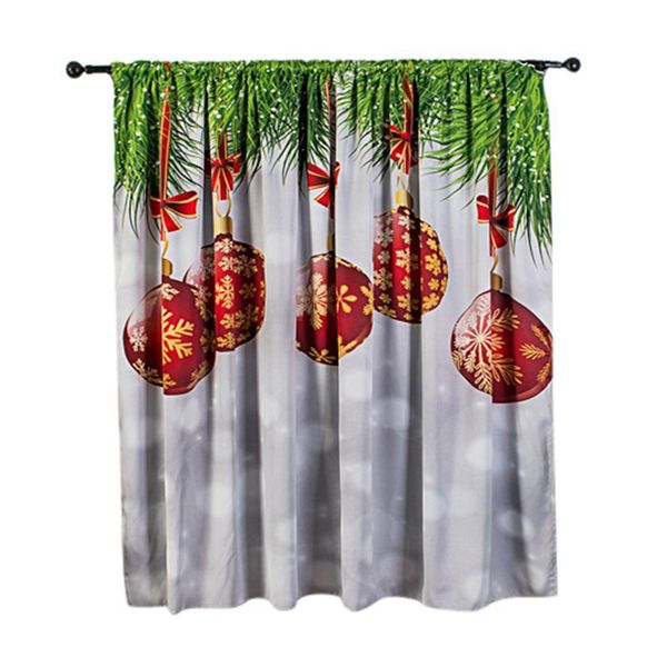 

christmas home decoration window curtains shade happy new year santa claus christmas tree printed safety and environmental