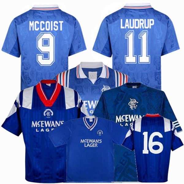 

retro classic 1990 1991 1992 1994 1996 1997 rangers soccer jerseys 92/94 96/97 mccoist laudrup gascoigne retro football shirt s-2xl, Black;yellow