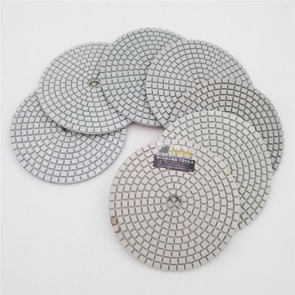 

shdiatool 7pcs/set 4" professional white diamond wet or dry polishing pads diameter 100mm resin bond sanding discs