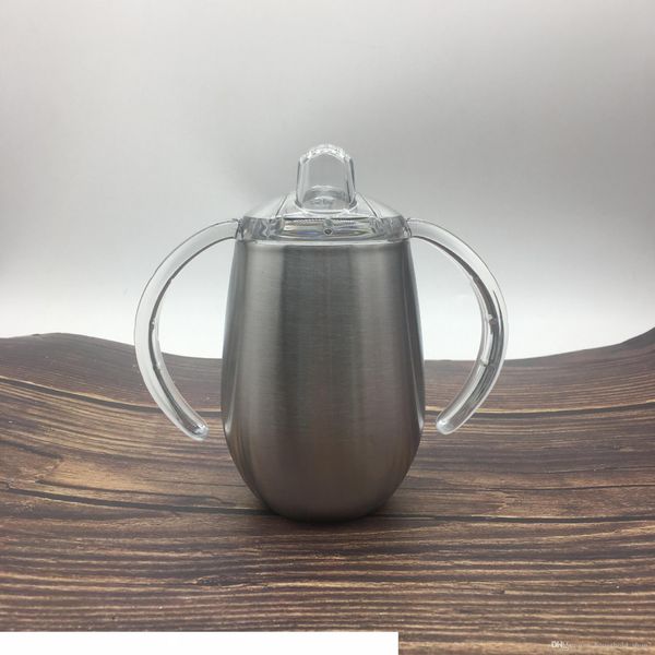 

8oz sippy cups stainless steel kids cup with handles double wall vacuum insulated baby tumbler cup leak proof egg cup travel mugs a05