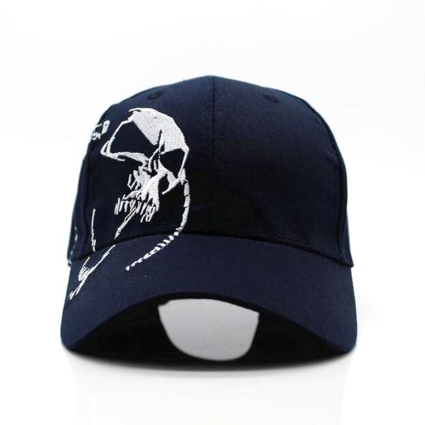 

seioum 100% cotton outdoor baseball cap skull embroidery snapback fashion sports hats for men & women cap, Black;white