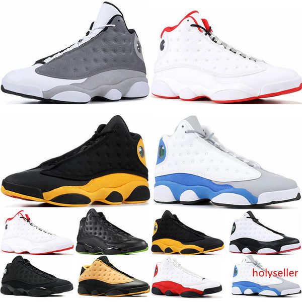 

new mens basketball shoes 13s atmosphere grey bred chicago black cat he got game italy blue 13 trainers sports sneaker shoes size 7-13