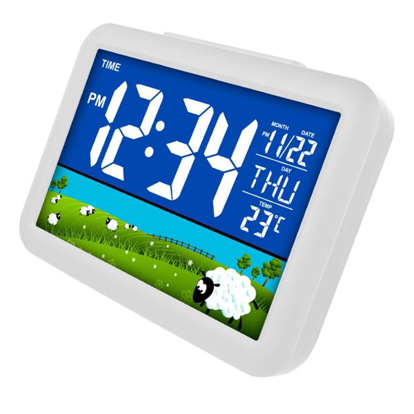 

lcd color screen alarm clock digital beside clock for students
