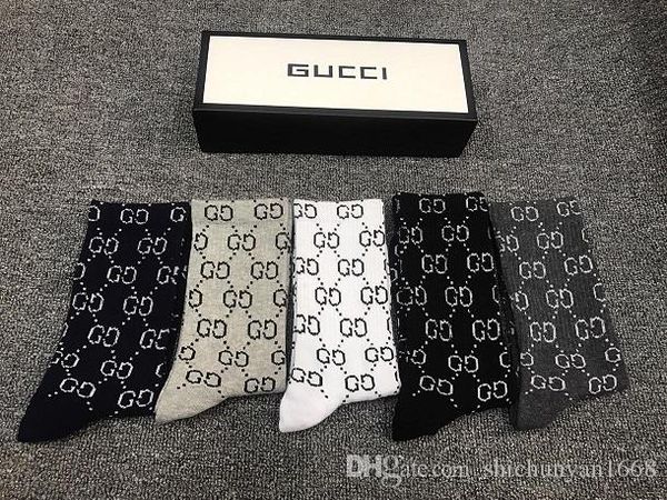 

71ucci 2019 new embroidery ock for men women antibacterial deodorant cotton fa hion ock 5 pair a lot brand ankle ock