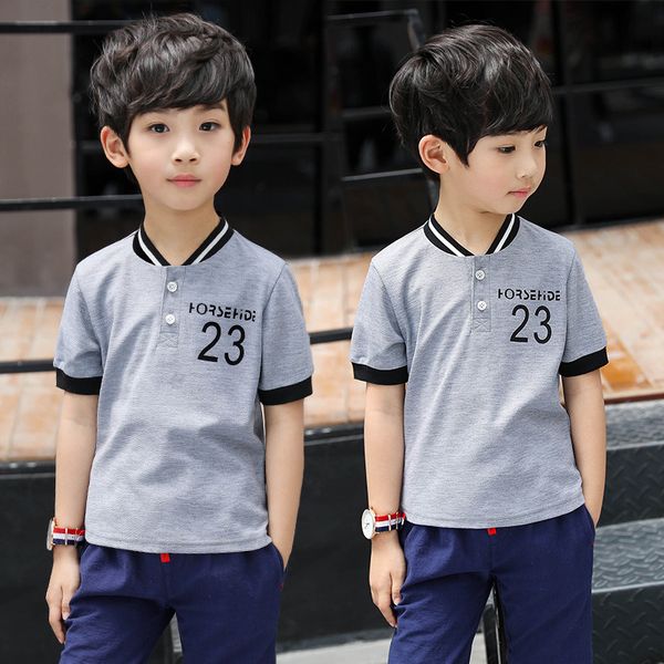 

3-13t big kid v-neck short t-shirt summer boys summer 2020 boys shirt short sleeve tee baseball kids clothes, Blue