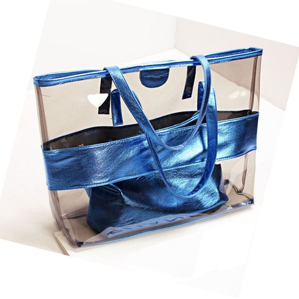 

2019 summer new pvc waterproof transparent bag crystal neon shoulder bag