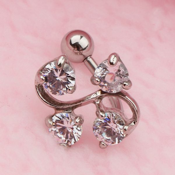 

14g reverse mount belly button ring dangle belly navel ring body jewelry, Slivery;golden