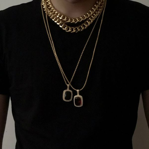 

fashion women geometric chain crystal gem pendant multilayer necklace party wedding fashion jewelry accessories, Silver