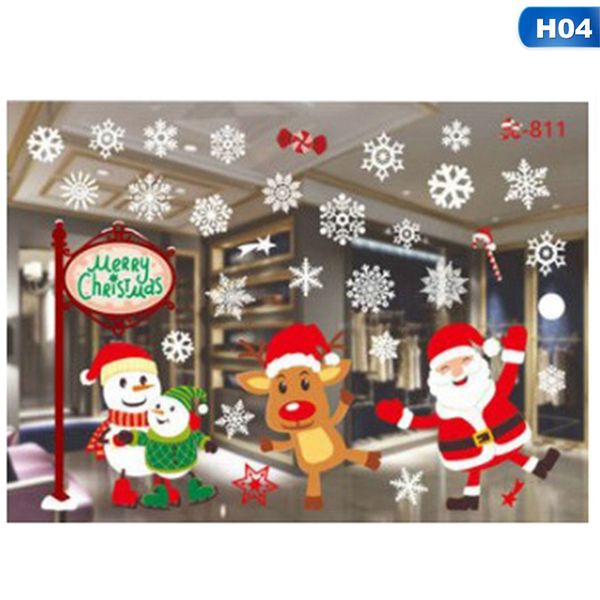 

r xmas santa claus snowman elk christmas window stickers static sticke home living room window glass decoration stickers