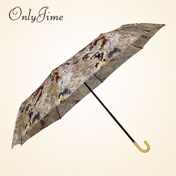 

only jime butterfly brand women umbrellas rain waterproof children curved handle umbrellas elegant rain gear