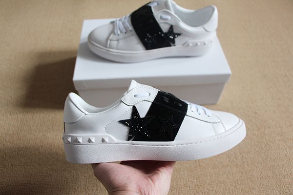 

women men weaving leather patchwork trendy shoes rivets flats shoes studded sports skateboarding tennis comfort casual shoes, Black