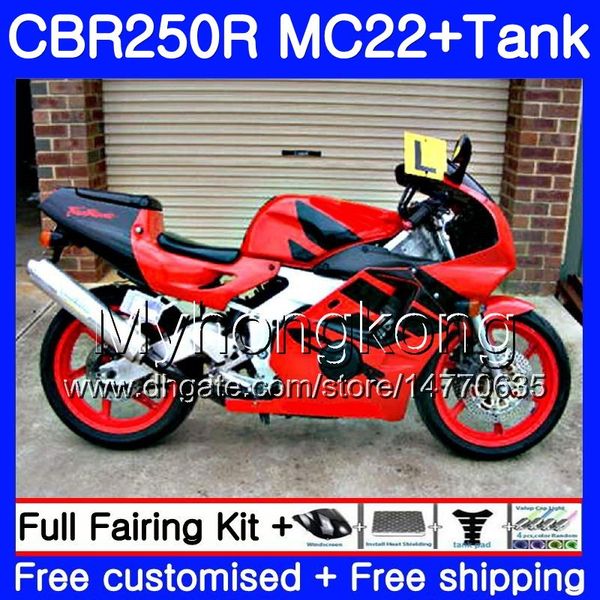 HONDA CBR 250RR için enjeksiyon + Tank kırmızı parlak sıcak CBR250 RR 95 96 97 98 99 263HM.41 MC22 CBR 250 CBR250RR 1995 1996 1997 1998 1999 Fairing