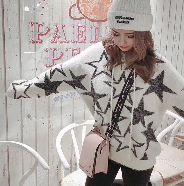 

женский свитер повседневная мода свитер размер один размер удобный теплый wsj000#112804 sun07, White;black