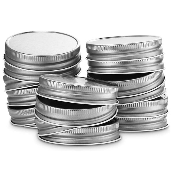 

kitchen storage & organization mason jar lids regular mouth, leak proof and secure, 12 pack (silver)