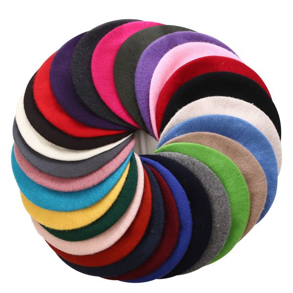 

lady spring winter berets hat painter style hat women wool vintage berets solid color caps female bonnet warm walking cap, Blue;gray