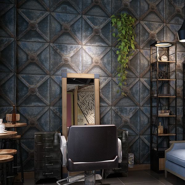 

10m long personality background wall bar wallpaper retro industrial style wallpaper imitation iron papel deco mural 3d