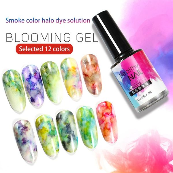 

15 ml watercolor ink nail polish blooming gel smoke effect smudge bubble diy varnish manicure decor nail art salon set