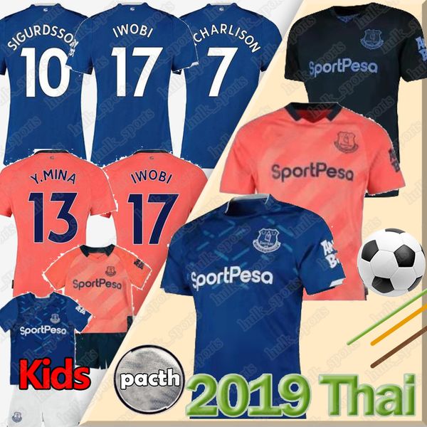 

19 20 everton soccer jersey orange football shirt kean richarlison sigurdsson andrÃ© gomes keane bernard walcott cenk men kid, Black;yellow