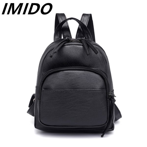 

imido 2019 summer style women's shoulder pu leather small backpack korean version of the tide wild large capacity leisure travel