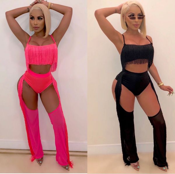 

женщины конструктор костюм женщина hip hop двухсекционного марка одежда мода sexy кисточка tracksuit мода письмо luxury pant set tops женско, White