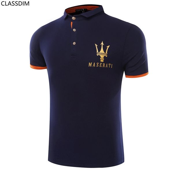 

maserati crown printed men's polo shirt men's cotton comfortable golf shirt worn polo shirt 3 colors size -3xl, White;black