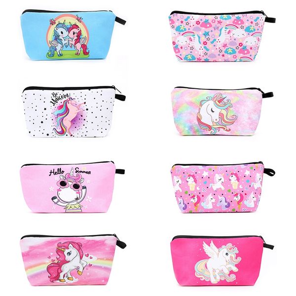 

printing cosmetic bag unicorn pattern cosmetic organizer bag for travel ladies pouch women multicolor makeup bags