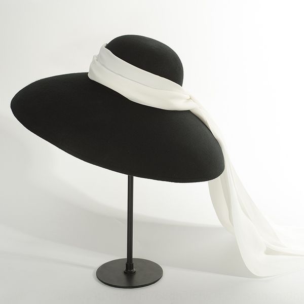 

ins wool big butterfly cornice felt cap cornice cap eaves hat ladies elegant stage style bowknot drooping eaves felt hat, Blue;gray