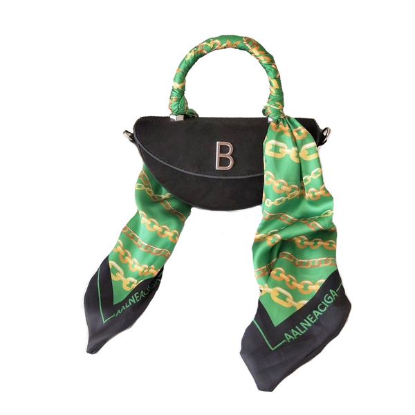 

2019 new lady's printed silk scarf half-moon shape fashion single shoulder handbag crossbody bag famous designer fendii