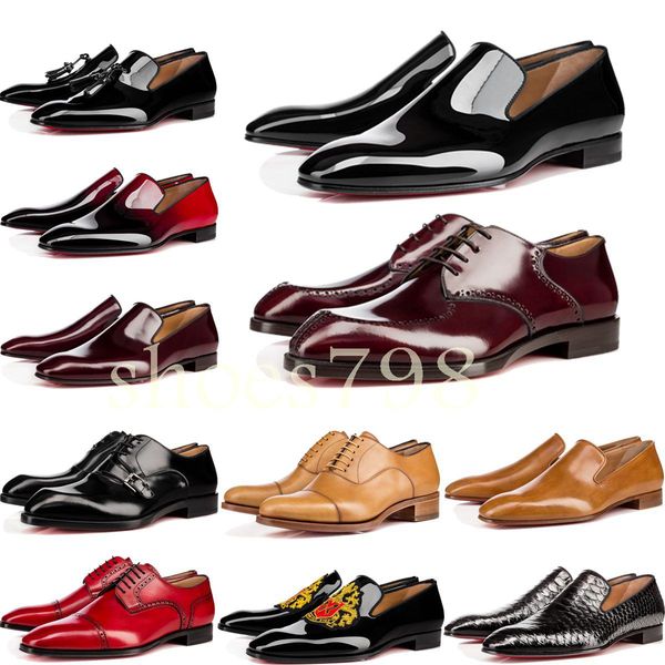 

with box 2019 cowhide cl red bottom bu ine hoe luxury party wedding hoe genuine leather pike lace up cl de ign