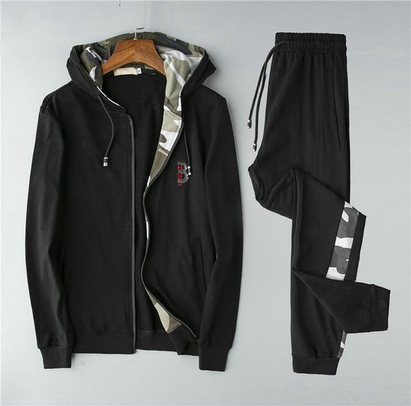 

2019 new mens designer sweatsuit set autumn jacket casual sports trendy suits large casual designer mens sweatsuits hoodies size -3xl, Gray