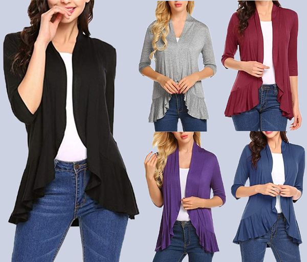 

2019 европа и соединенные штаты осень горячий взрыв темперамент мода женщин новый сплошной цвет кардиган, Black