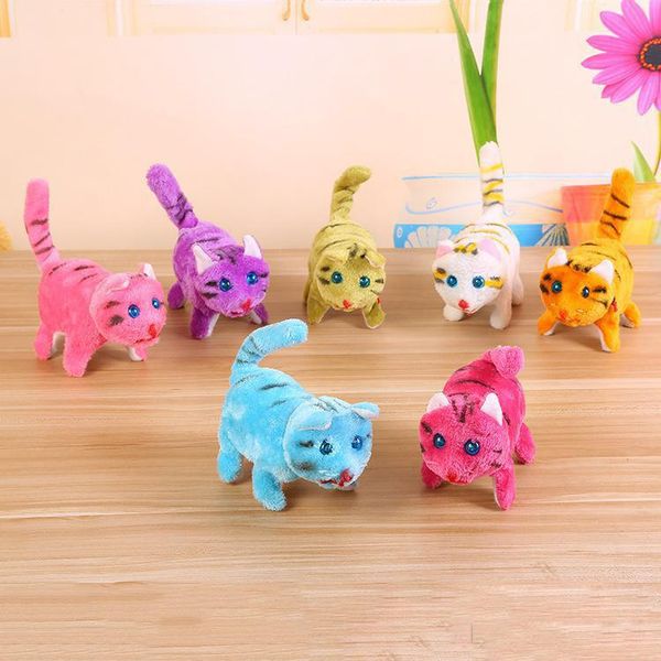 

5 model electronic walking cat panda kid children interactive electronic pet doll plu h toy neck bell barking cat toy chri tma